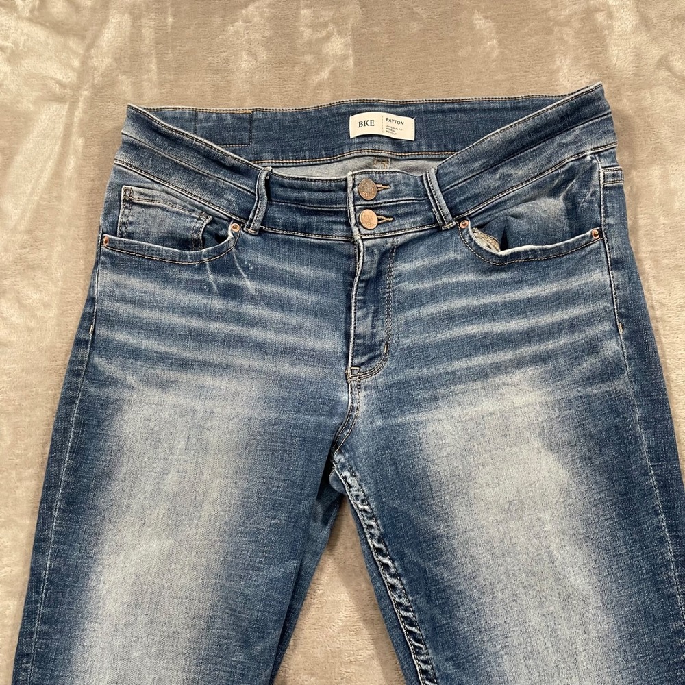 BKE Payton Jeans Mens 31x35.5 Blue Denim Universal Fit Mid Rise Bootcut Western - Picture 2 of 12